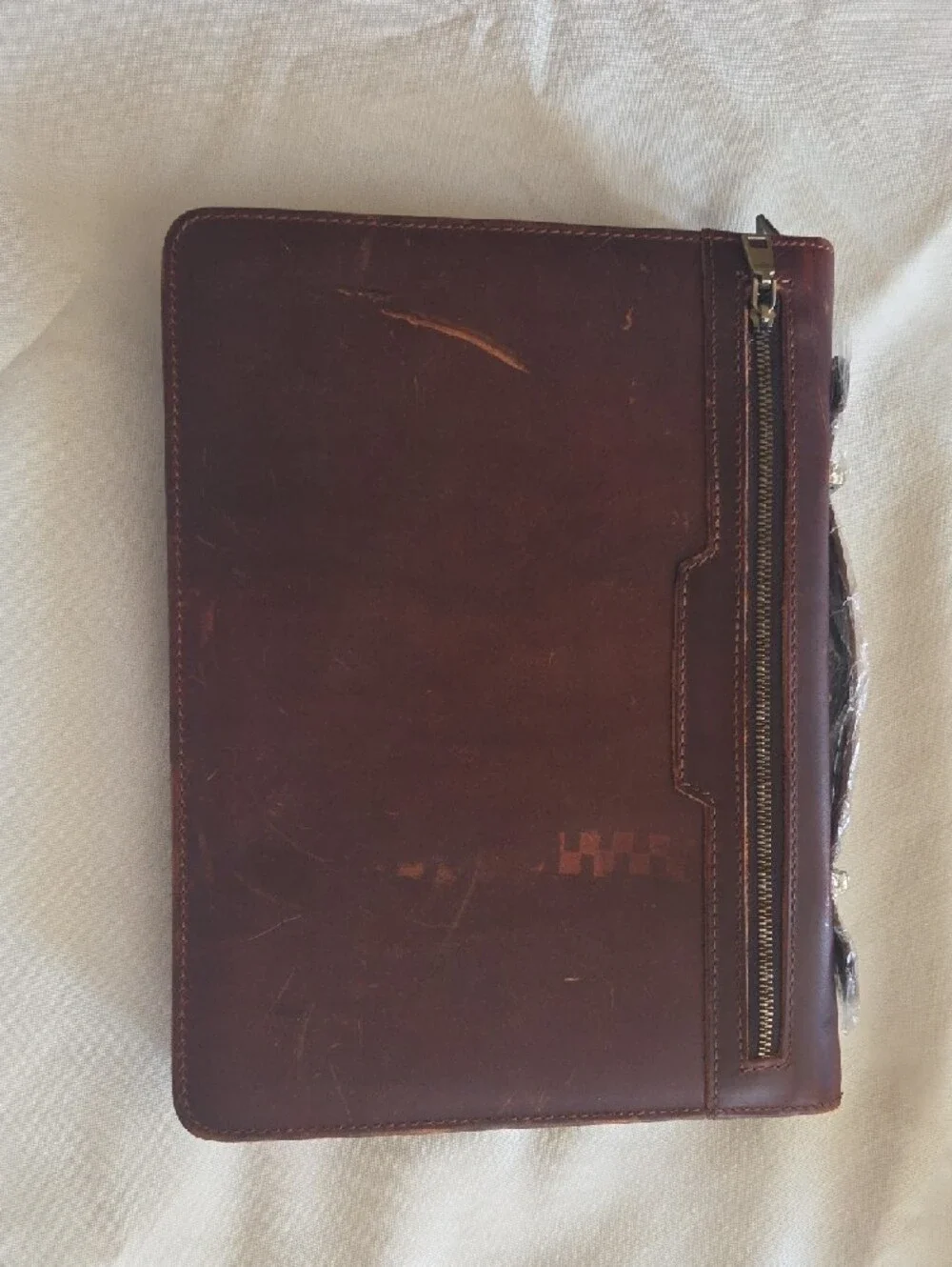 Men's Brown Leather Briefcase Messenger Bag